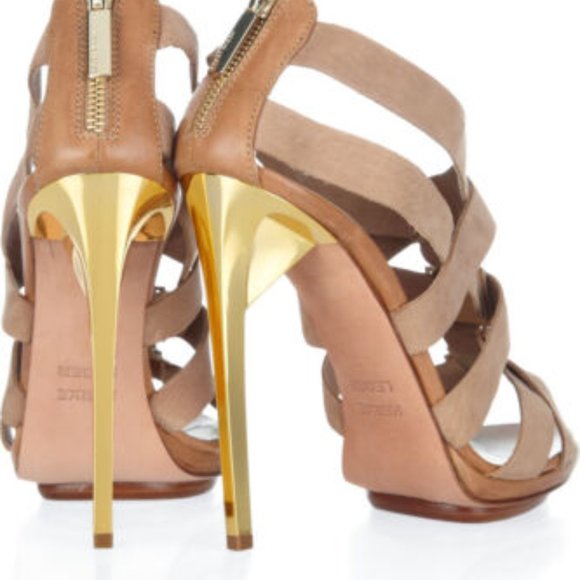 Herve Leger Beige and Gold Heels - Picture 2 of 2